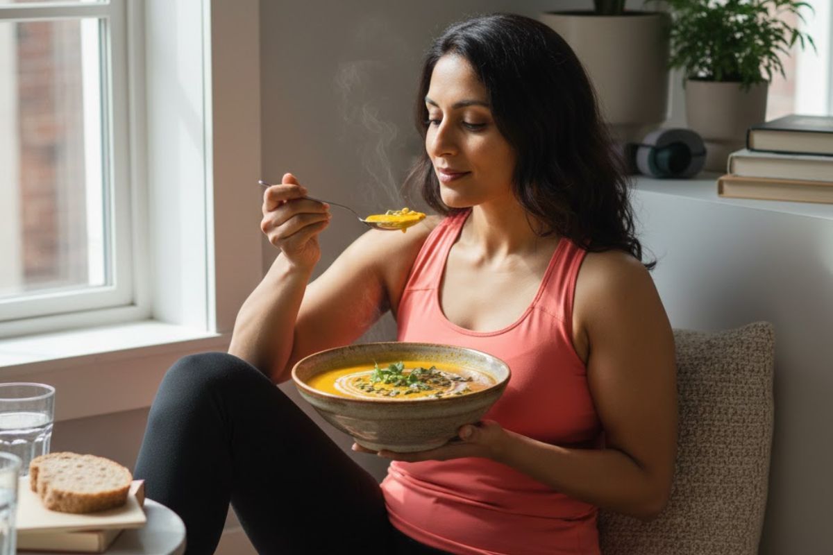 শীতকালে শরীরের জলের মাত্রা কমে যায়, যা ত্বককে আরও শুষ্ক করে তোলে। স্যুপ শরীরে আর্দ্রতা যোগায় এবং একই সঙ্গে প্রয়োজনীয় ভিটামিন-মিনারেল সরবরাহ করে। ফলে ত্বক থাকে স্বাস্থ্যকর এবং উজ্জ্বল। এই কারণেই শীতে ত্বকের যত্নে স্যুপ কেন জরুরি। 
